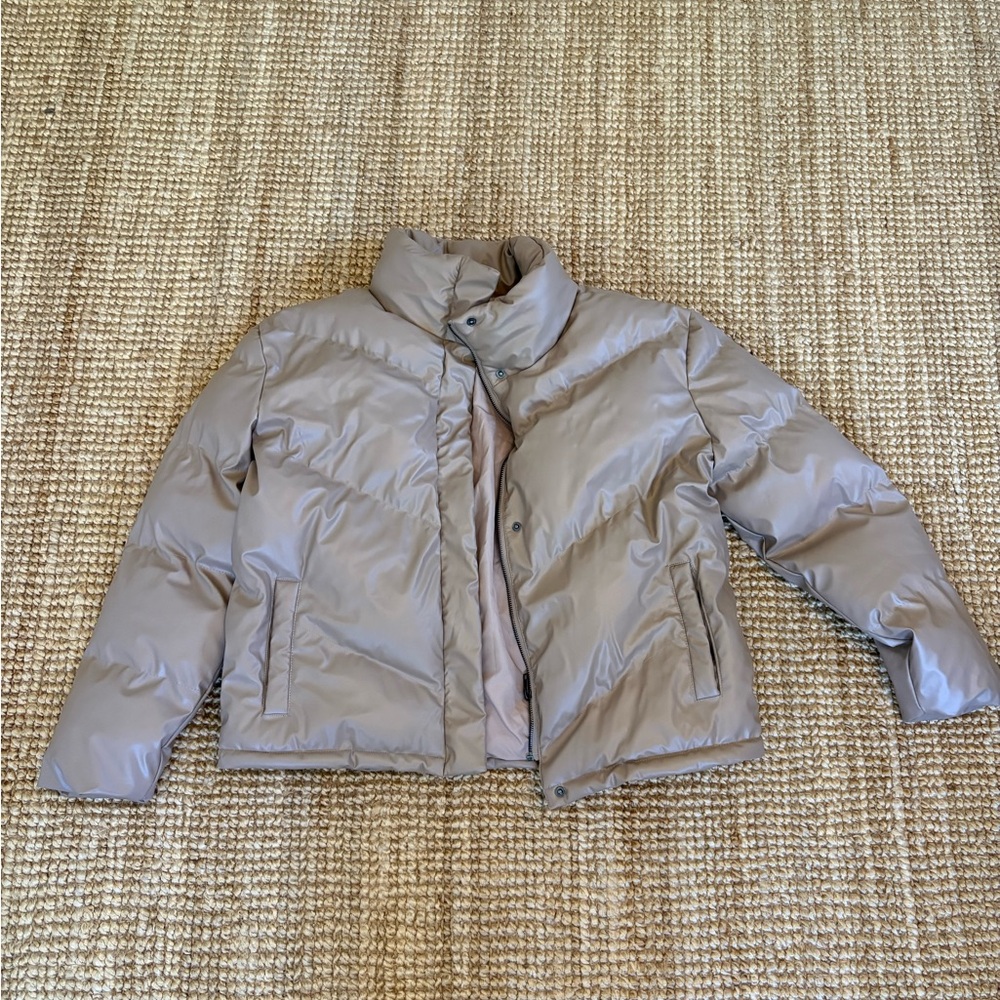 Steve Madden Women's Puffer Jacket in Light Taupe